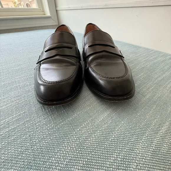 J Crew Classic Tab Black Spazzolato Leather Loafer - Picture 3 of 10